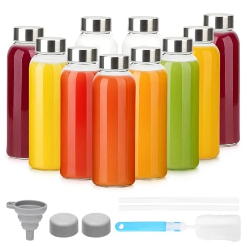 Refined 10 oz Glass Juice Bottles Recyclable