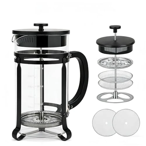 Verified 34 oz Black French Press Coffee Maker Carefully Designed