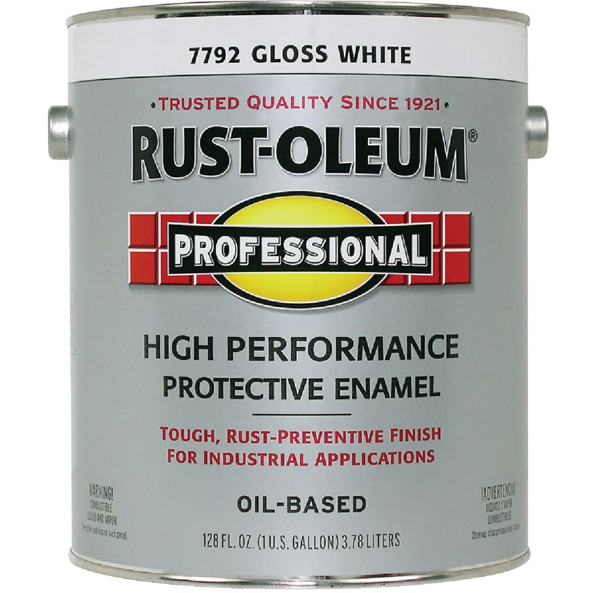 Traditional Rust-Oleum Professional Oil Based Gloss Protective Rust Control Enamel White 1 Gal. Environmentally Friendly
