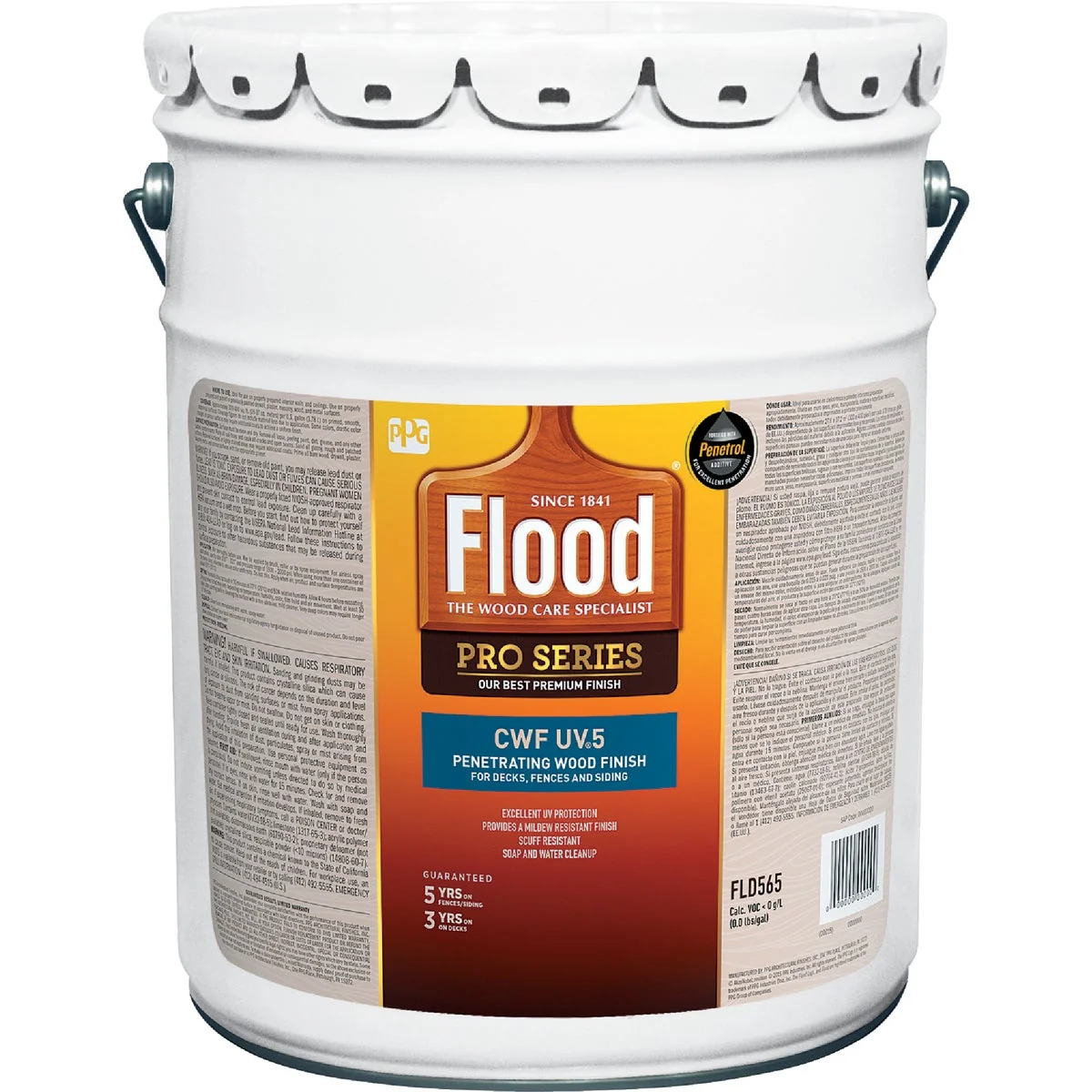 Top-Quality Flood CWF – UV5 Pro Series Wood Finish Exterior Stain Natural 5 Gal. Excellent