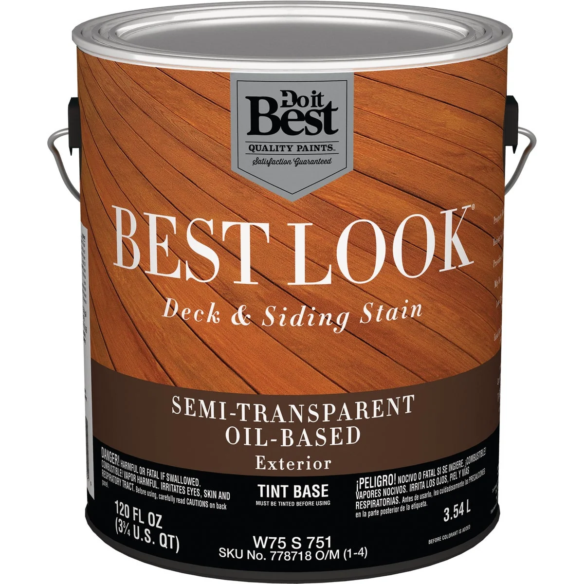 Relaxed Look Oil Based Semi-Transparent Deck Siding Exterior Stain Tint Base 1 Gal. Exclusive