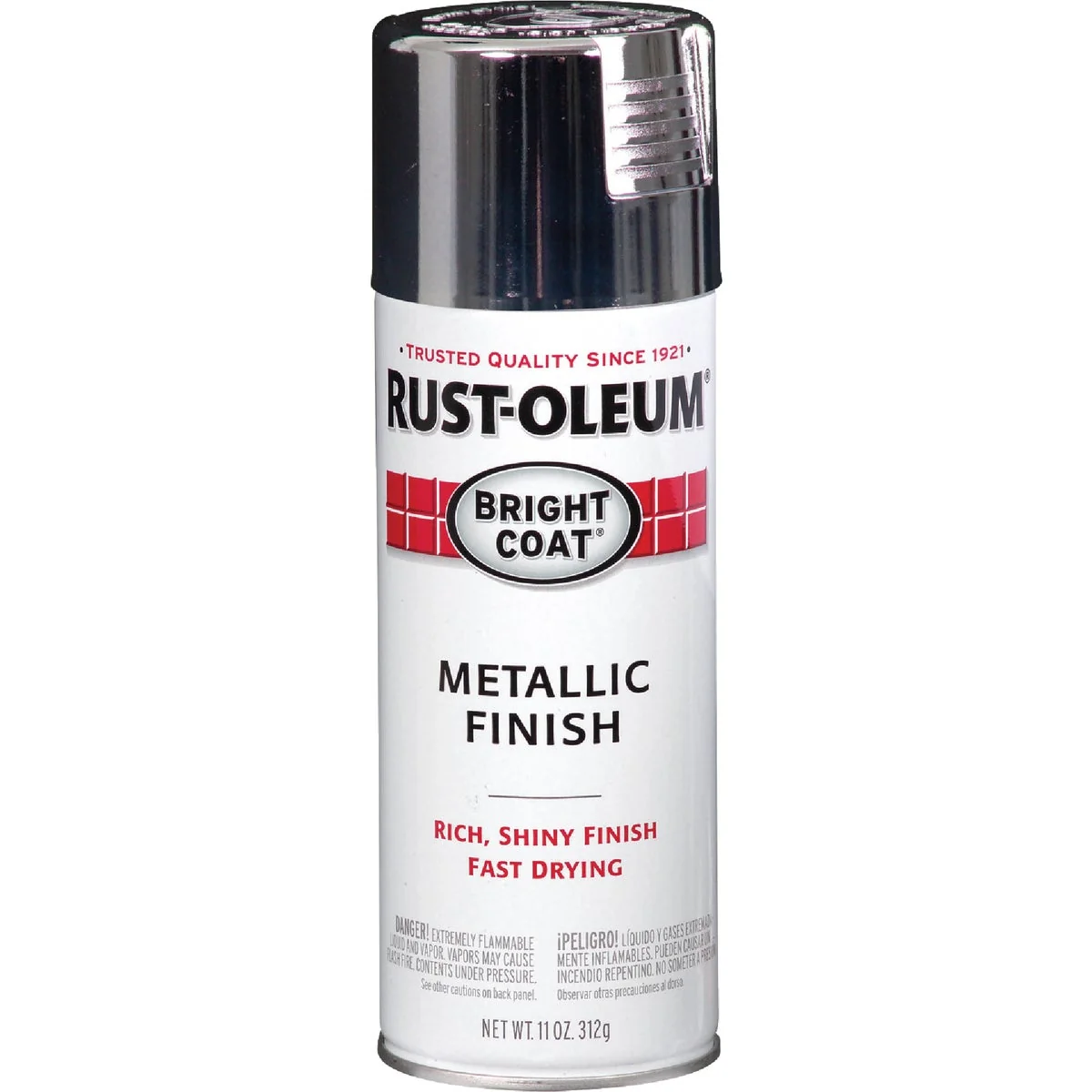 Top-Quality Rust-Oleum Bright Coat Chrome Metallic Gloss 11 Oz. Stops Rust Spray Paint Durable