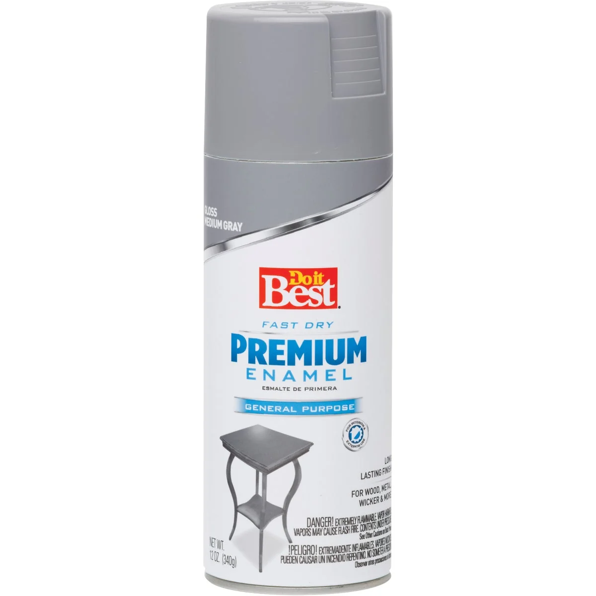 Elegant Do it Premium Enamel 12 Oz. Gloss Spray Paint Medium Gray Proven