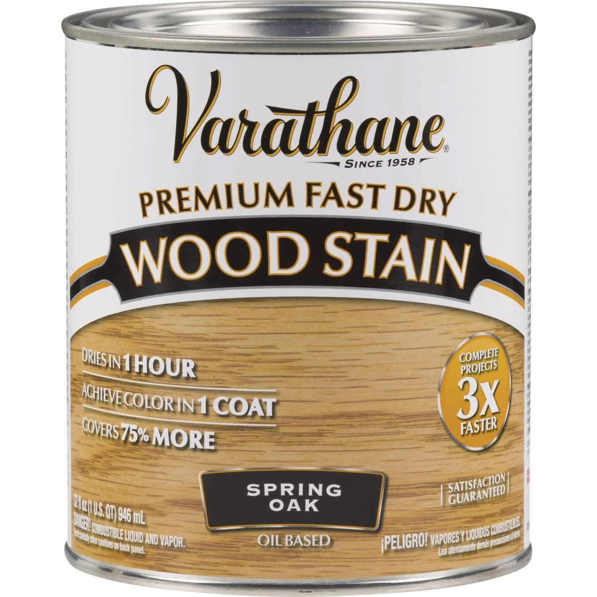 Premium Material Varathane Fast Dry Spring Oak Urethane Modified Alkyd Interior Wood Stain 1 Qt. Specialty