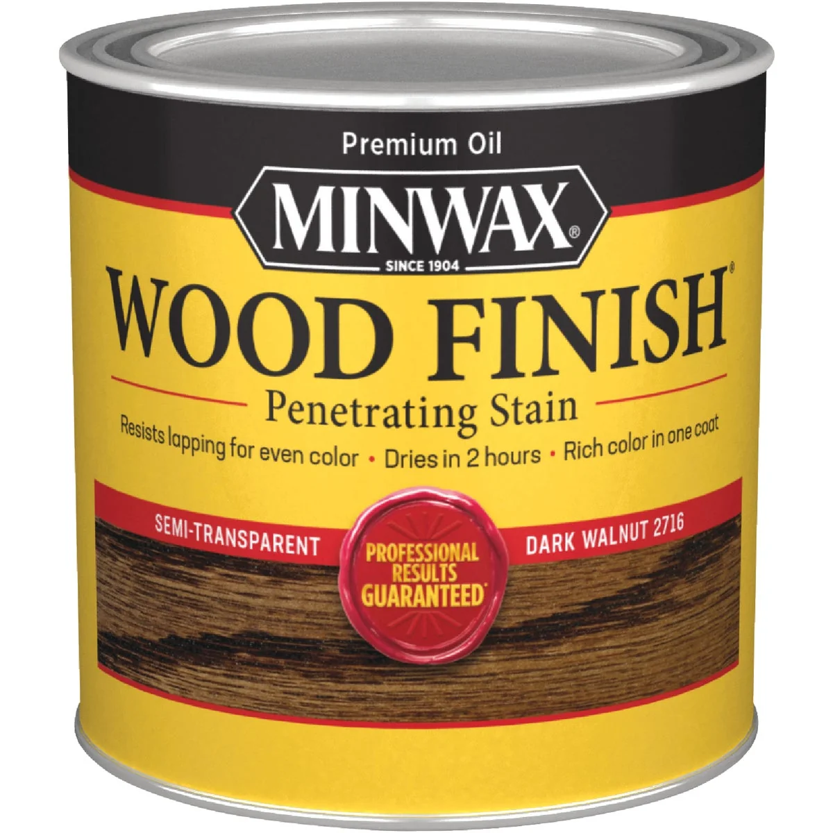 Traditional Minwax Wood Finish Penetrating Stain Dark Walnut 1 2 Pt. Reusable