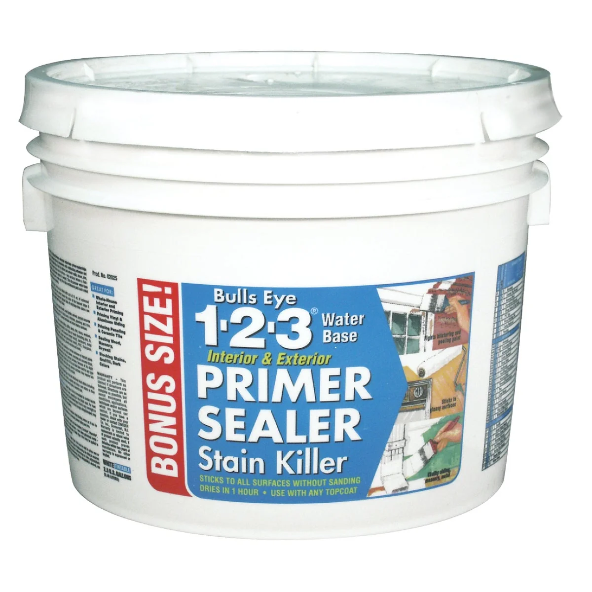 Stylish Zinsser Bulls Eye 1-2-3 Water-Base Interior Exterior Stain Blocking Primer White 2.5 Gal. High-Performance