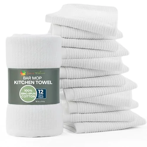 Safe Bar Towels 16 x 19 Bar Mop Cleaning Dish Rags 12 Count Casual