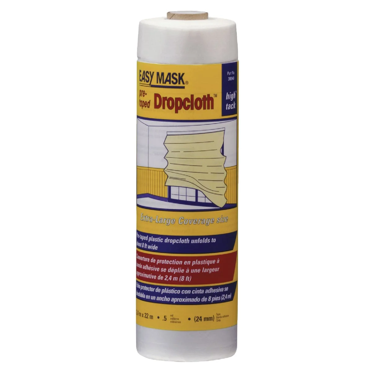 High-End Trimaco Easy Mask Pre-Taped Plastic 8 Ft. x 75 Ft. 1 2 mil Drop Cloth Fine Crafted