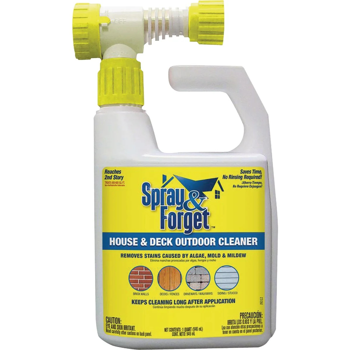 Sustainable Spray Forget 32 Oz. Hose End Sprayer House Deck Outdoor Cleaner Enhanced