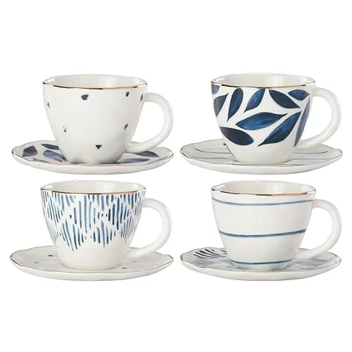 Relaxed Porcelain Blue Bay 4 8 Count Environmentally Friendly