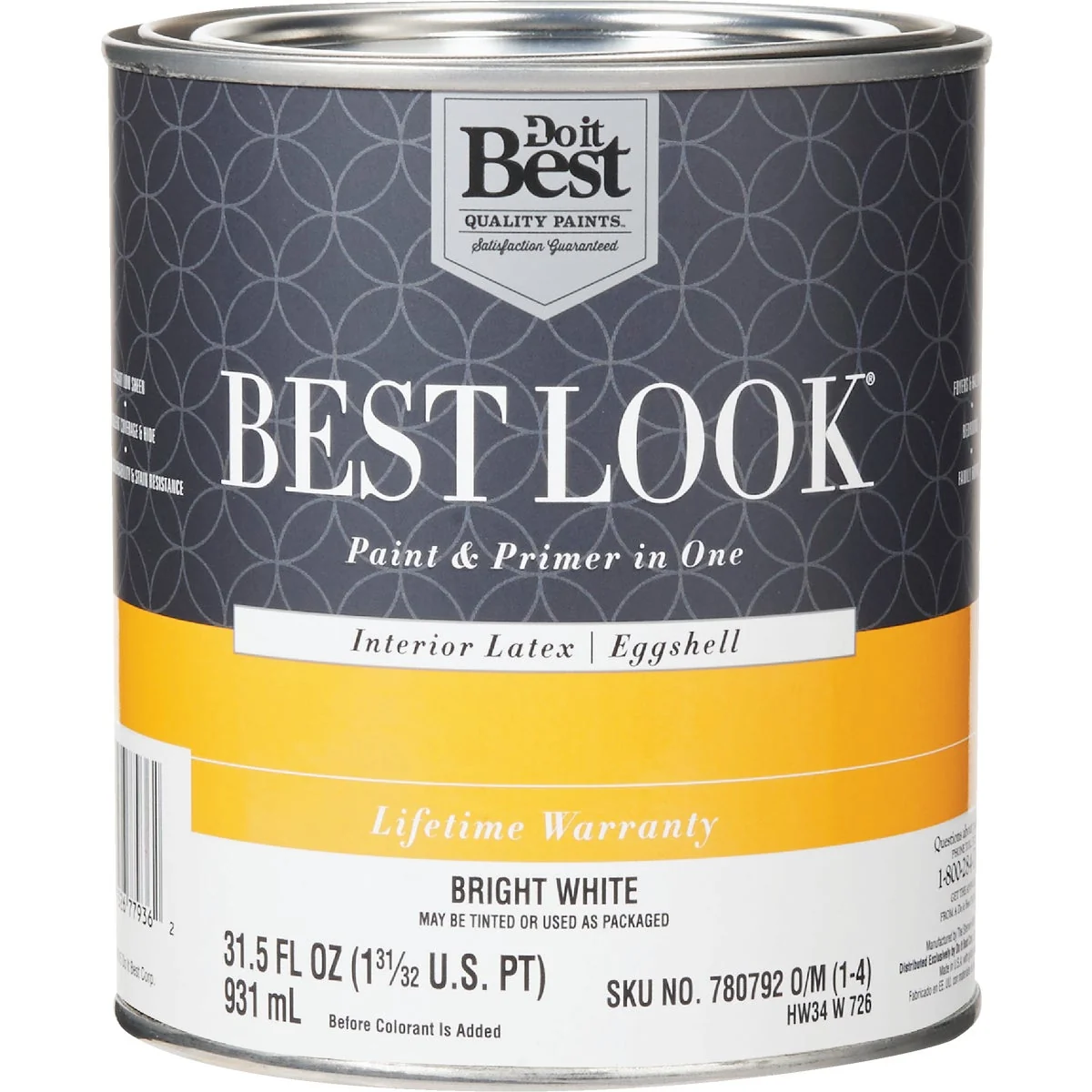 Excellent Look Latex Paint Primer In One Eggshell Interior Wall Paint Bright White 1 Qt. Specialty