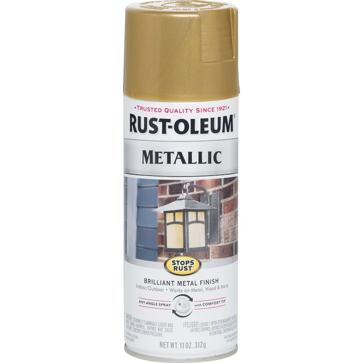 Classic Rust-Oleum Stops Rust 11 Oz. Metallic Satin Spray Paint Gold Rush Official