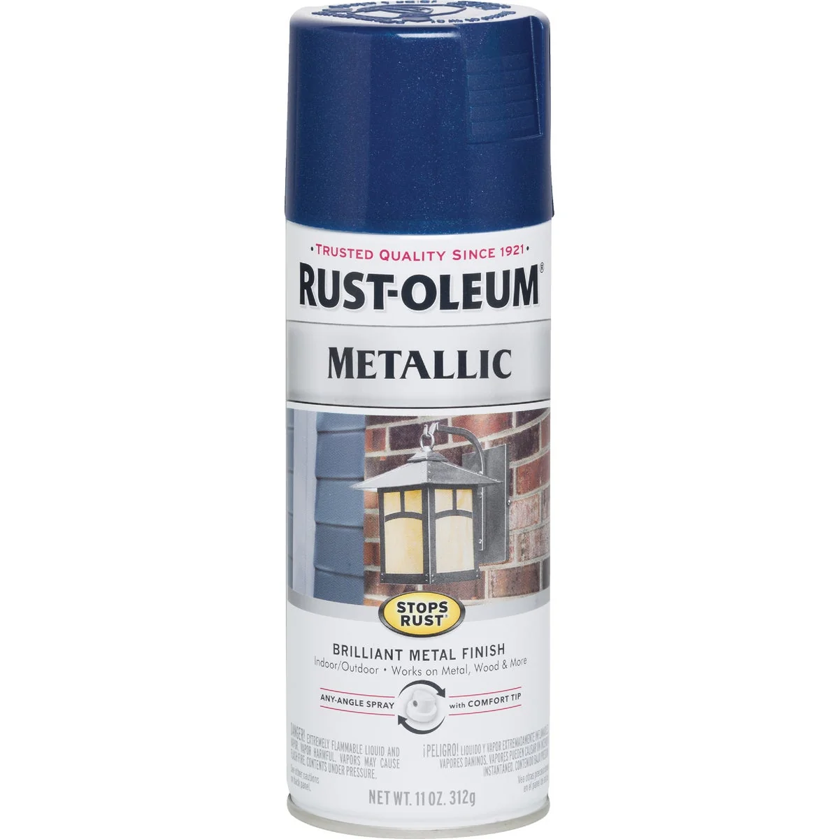 Premium Rust-Oleum Stops Rust 11 Oz. Metallic Satin Spray Paint Cobalt Blue Verified