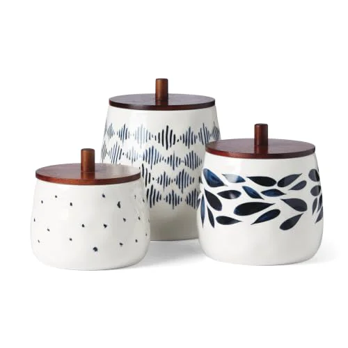 Durable Blue Bay 3 Piece Canister Set with Lid 3 Count Trendy