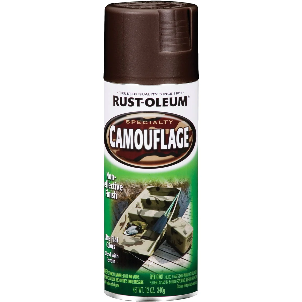 Professional Rust-Oleum Camouflage 12 Oz. Flat Spray Paint Earth Brown High-Quality