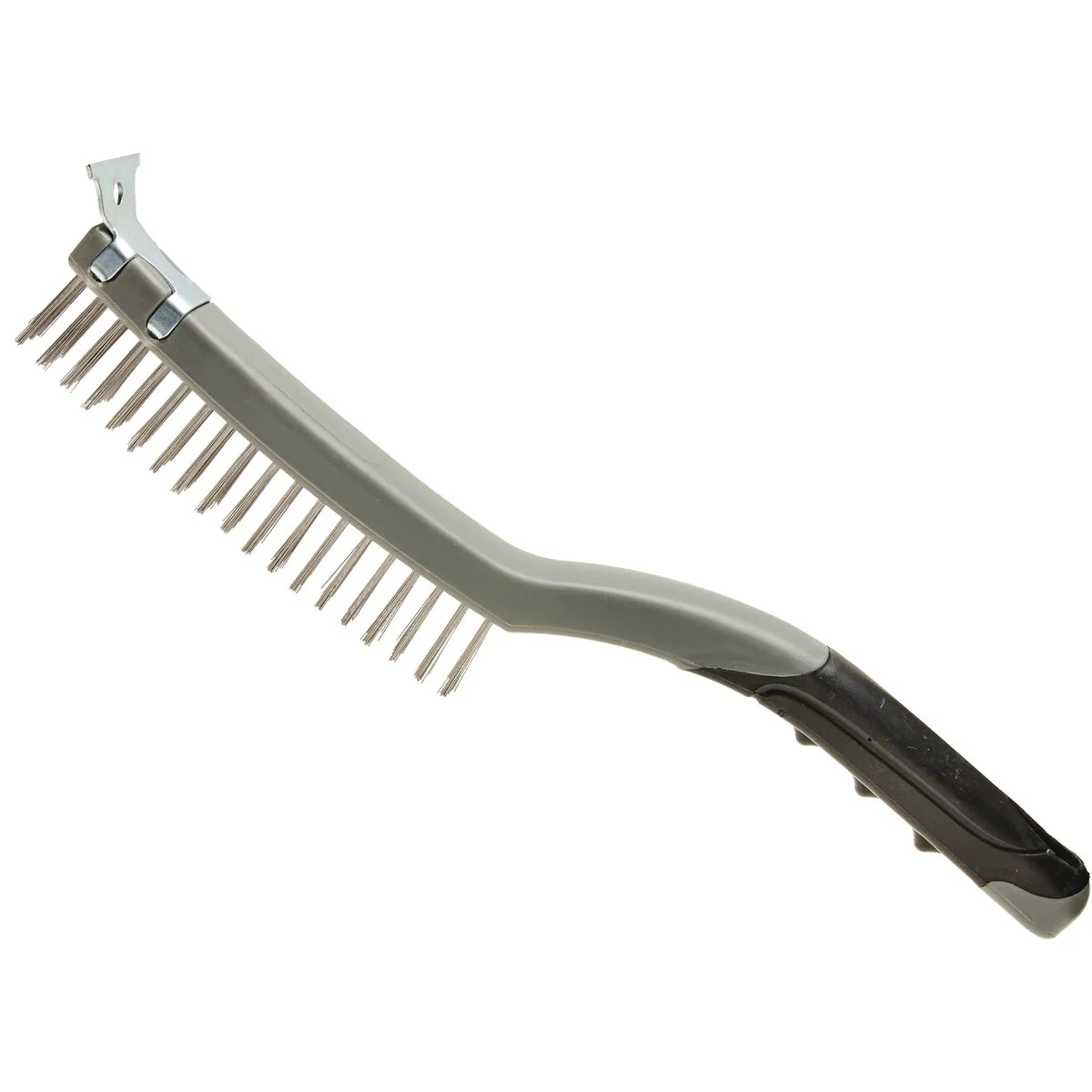 Relaxed Look 5-1 4 In. x 1 2 In. Stiff Stainless Steel Wire Brush with Scraper Practical