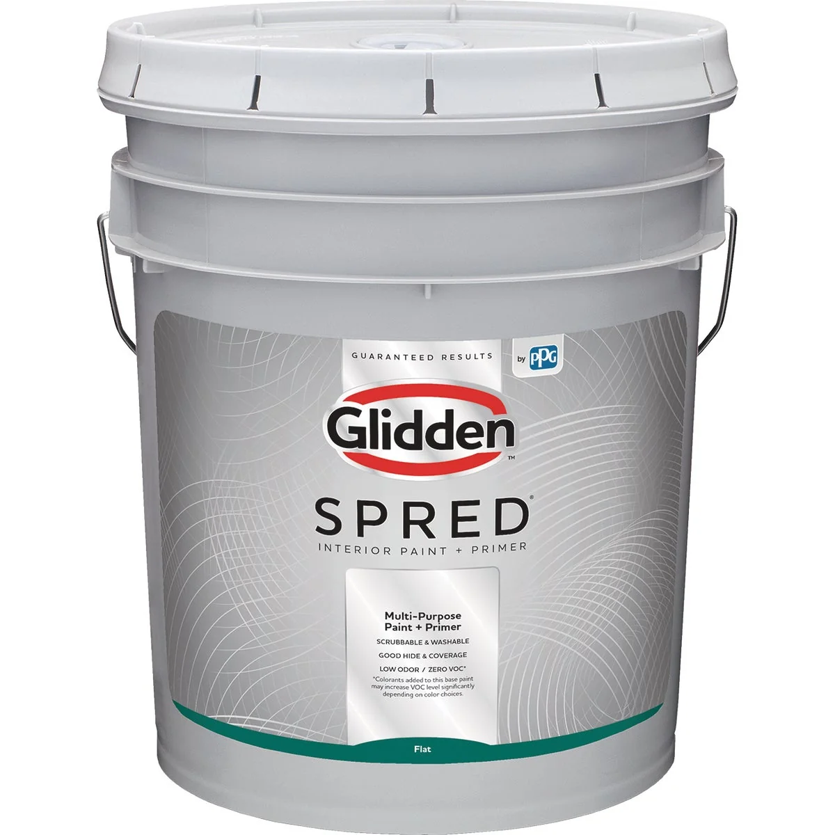 Professional Glidden Spred Interior Paint Primer Flat White Pastel Base 5 Gallon Pail High-Quality