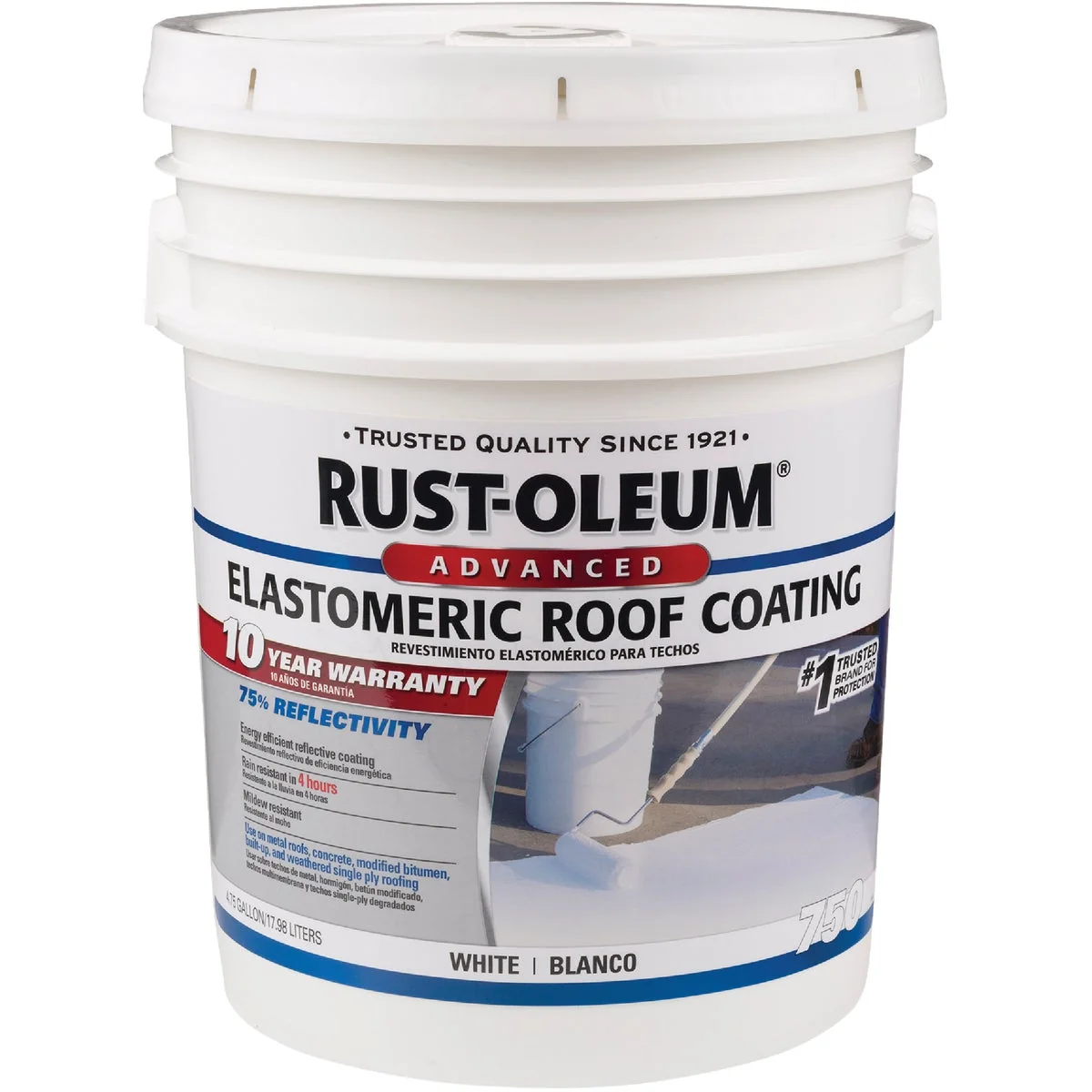 Safe Rust-Oleum 750 5 Gal. 10-Year Elastomeric Roof Coating Efficient
