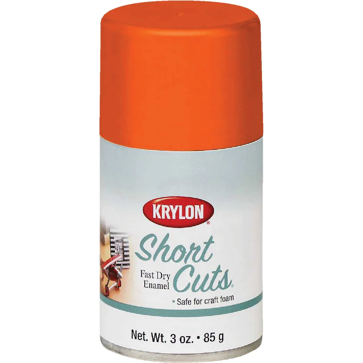 Natural Krylon Short Cuts 3 Oz. High-Gloss Enamel Spray Paint Glow Orange Durable