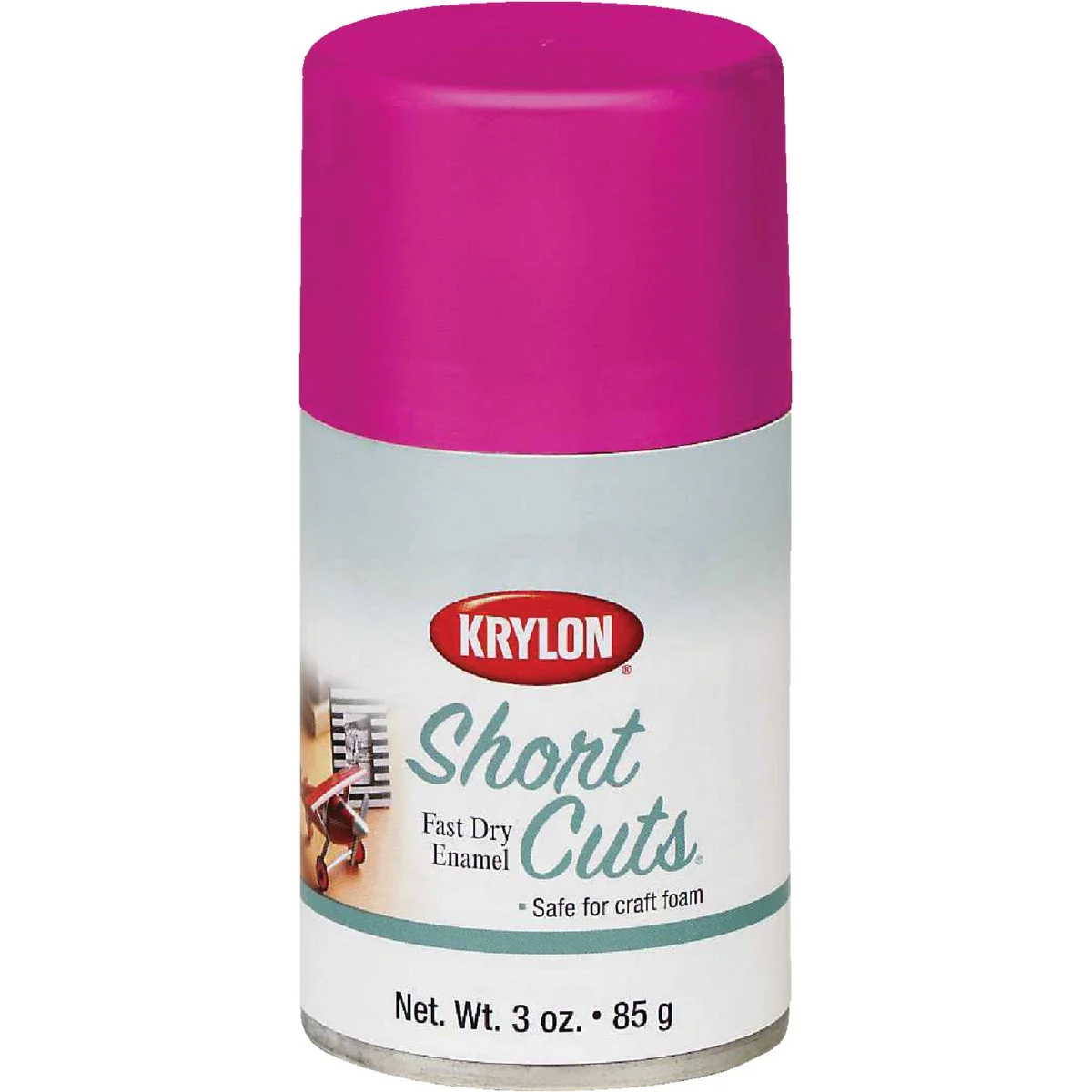 Solid Krylon Short Cuts 3 Oz. High-Gloss Enamel Spray Paint Hot Pink Expertly Made