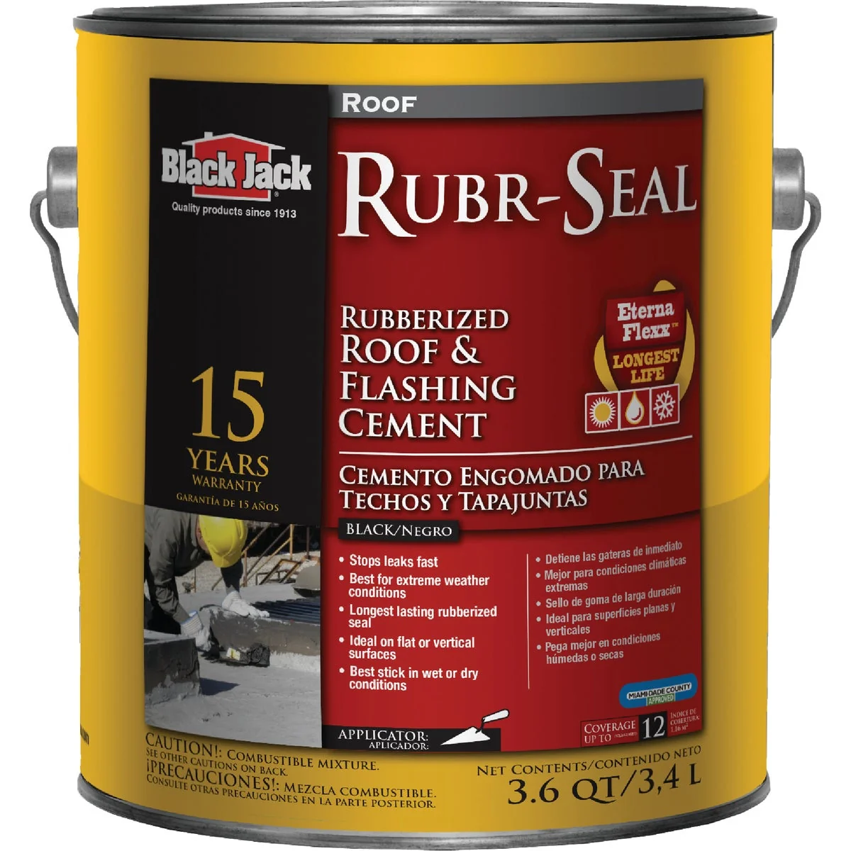 Stylish Black Jack Rubr-Seal 1 Gal. 15 Year Roof and Flashing Cement Versatile