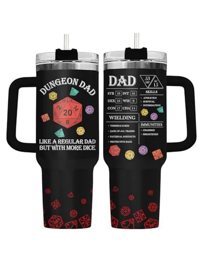 Elegant Dad Dungeon Daddy DND 40 oz Tumbler with Handle Optimized