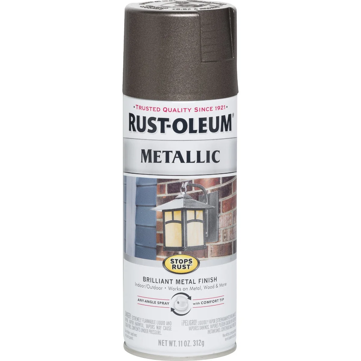 Clean Rust-Oleum Stops Rust 11 Oz. Metallic Satin Spray Paint Dark Bronze Soft