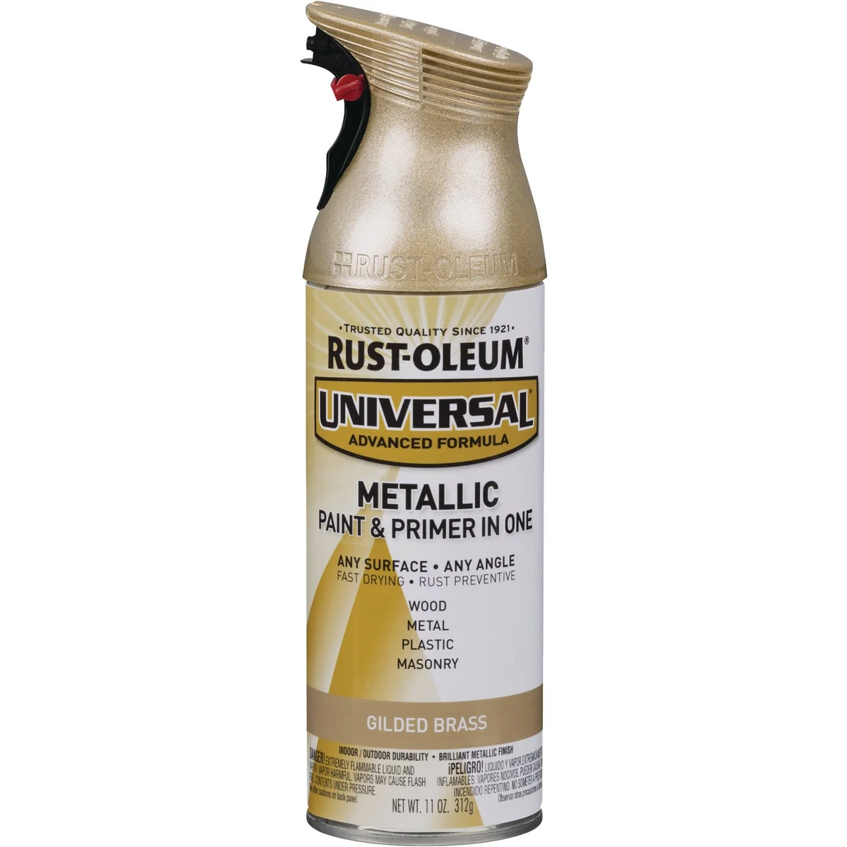 Environmentally Friendly Rust-Oleum Universal 11 Oz. Metallic Gilded Brass Paint Traditional