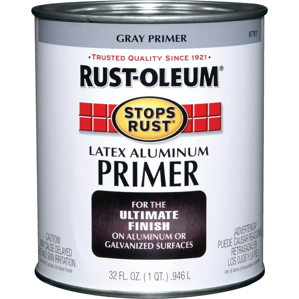 Dependable Rust-Oleum Stops Rust Latex Aluminum Primer Gray 1 Qt. Genuine