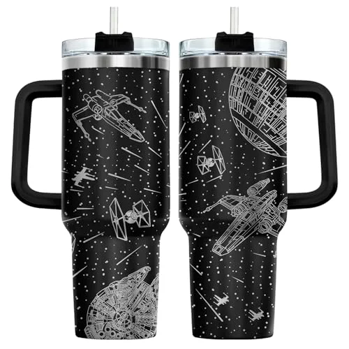 Quality Space Galaxy Sci Fi Falcon 40 oz Tumbler with Handle Official