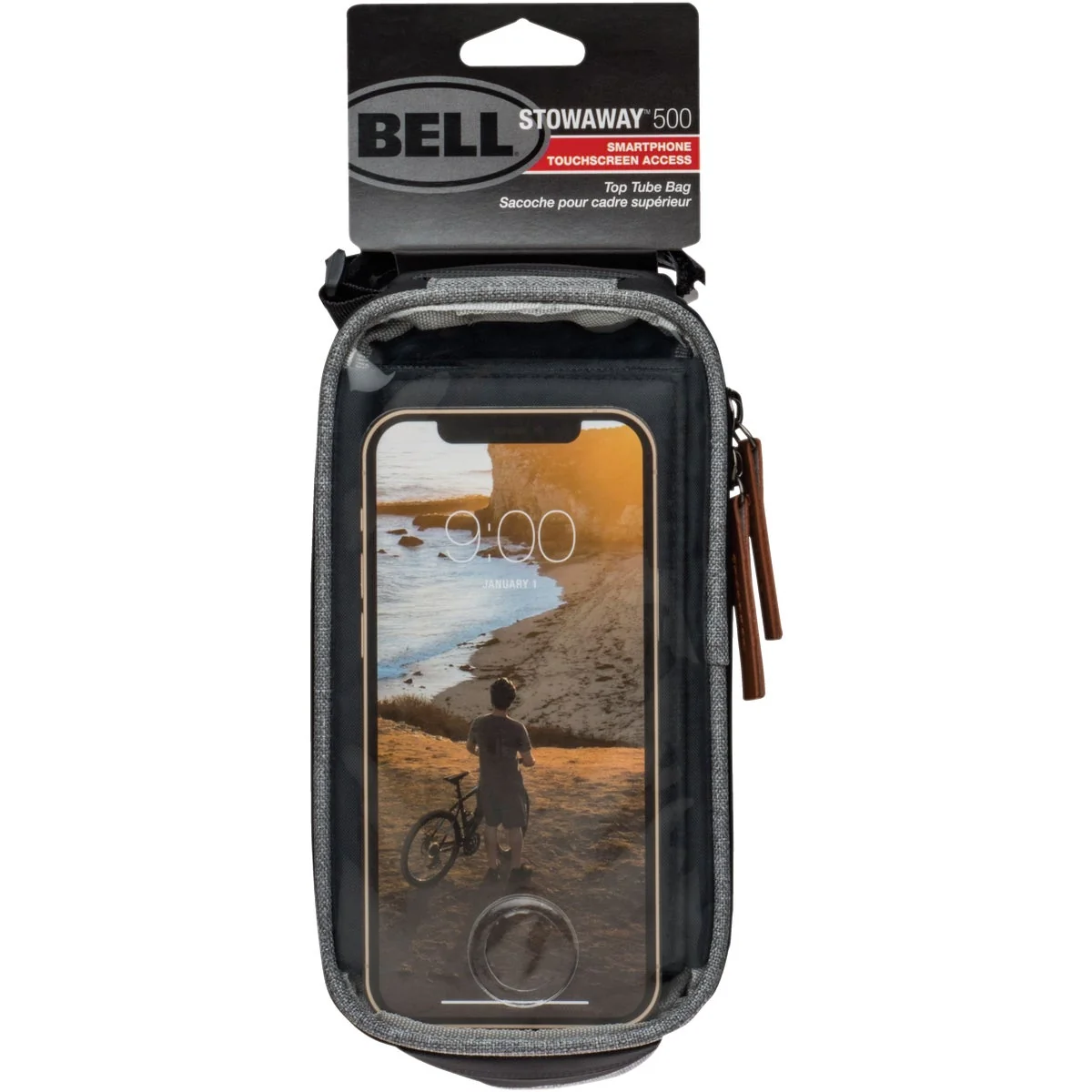 Superior Bell Stowaway 500 Top Tube Charcoal Bicycle Phone Holder Top-Quality