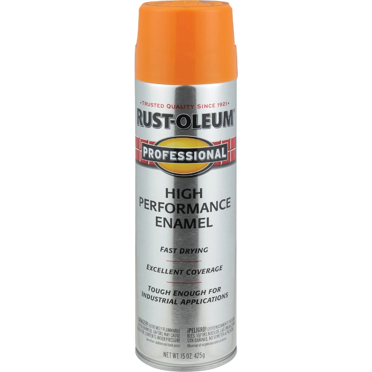 Advanced Rust-Oleum Professional 15 Oz. Gloss Industrial Enamel Spray Paint Safety Orange Lightweight