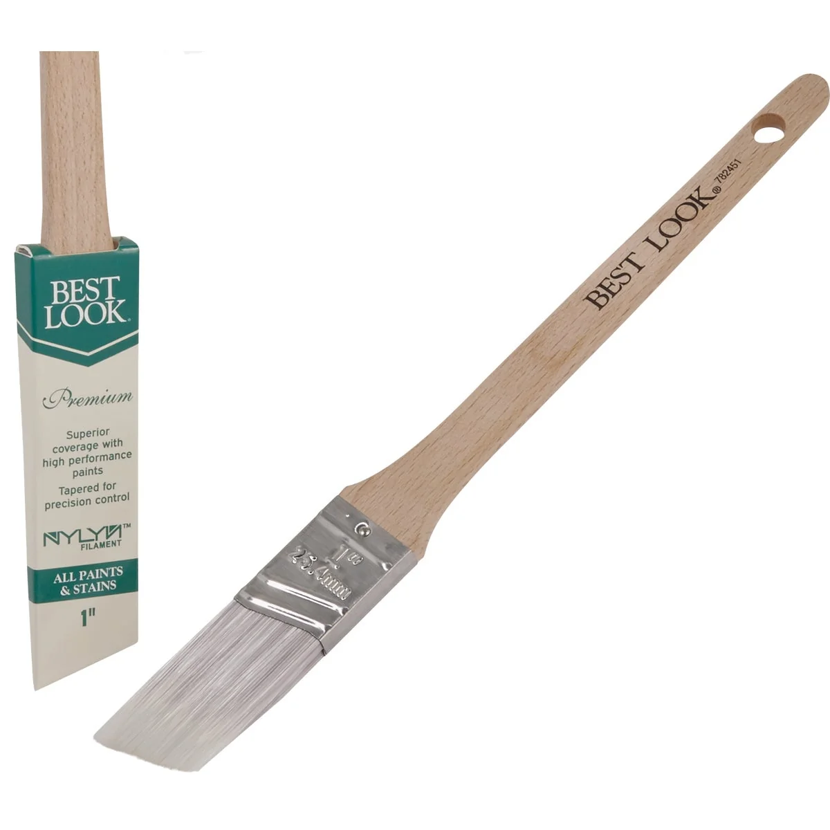 Genuine Look Premium 1 In. Thin Angle Nylyn Paint Brush Excellent