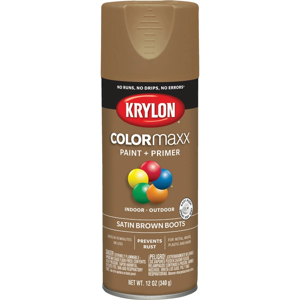 Pure Krylon ColorMaxx 12 Oz. Satin Spray Paint Brown Boots Top-Quality
