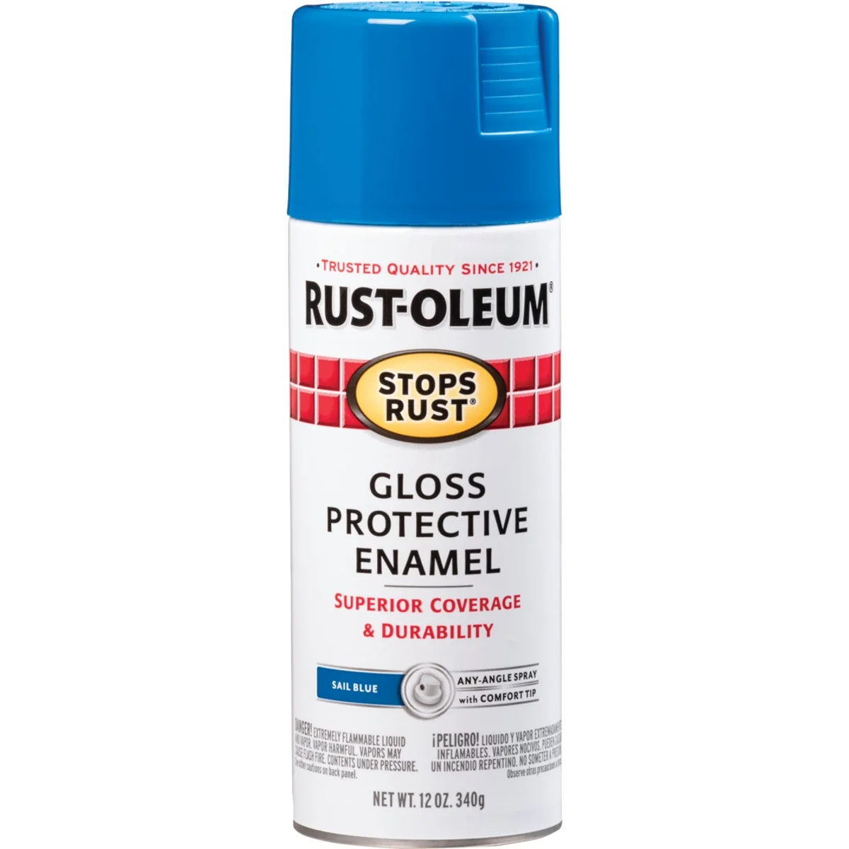 Classic Rust-Oleum Stops Rust Sail Blue Gloss 12 Oz. Anti-Rust Spray Paint Reusable