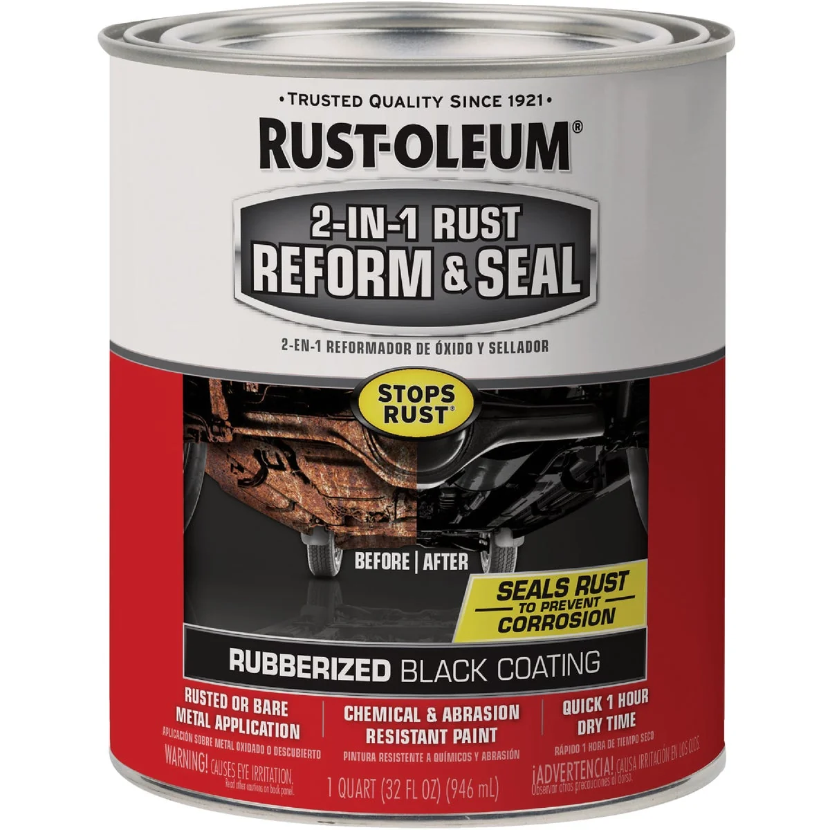 Stylish Rust-Oleum 1 Quart Liquid 2-In-1 Reform Seal Rubberized Auto Undercoat Reusable