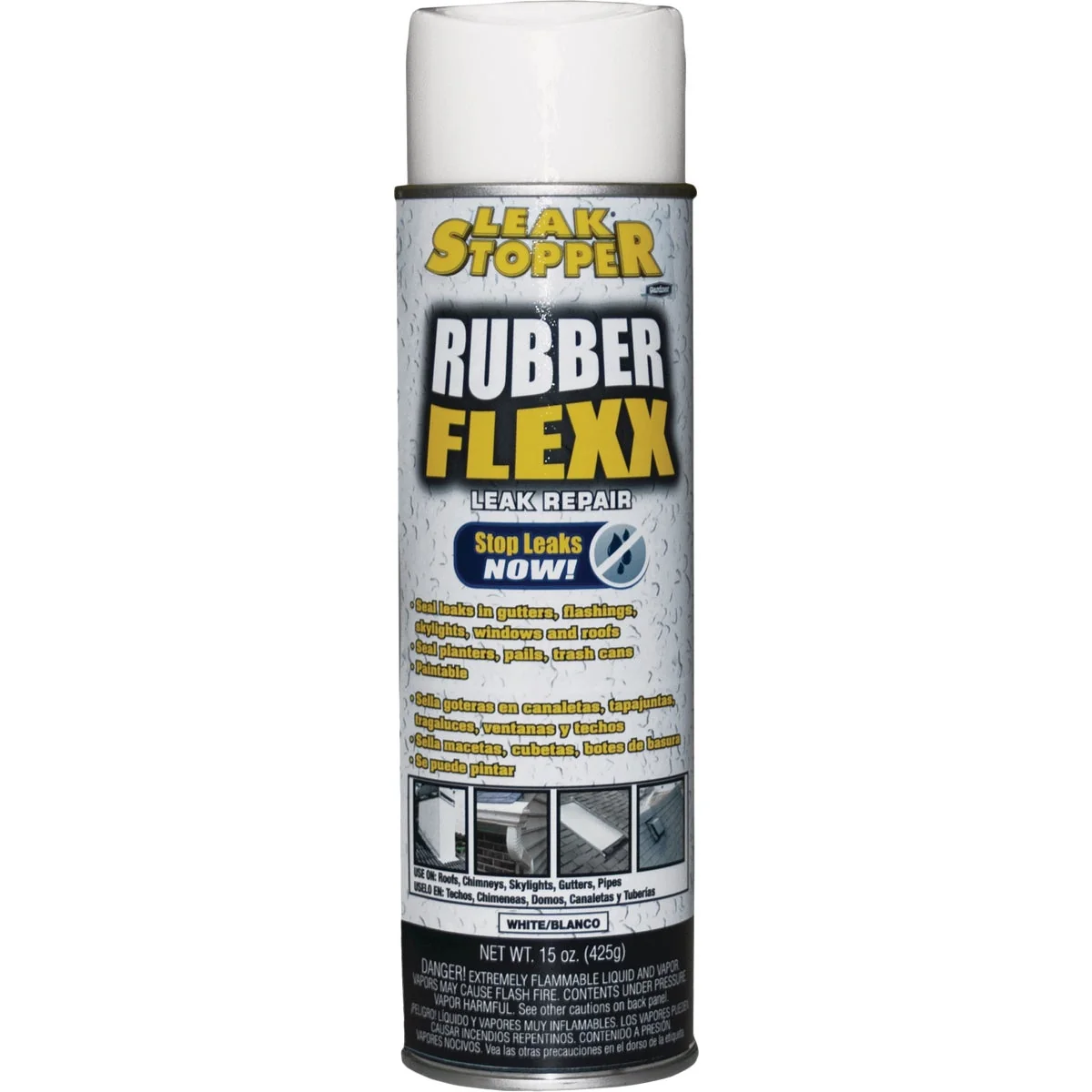 High-Quality Black Jack Leak Stopper 15 Oz. White Rubber Flexx Spray Sealant Powerful