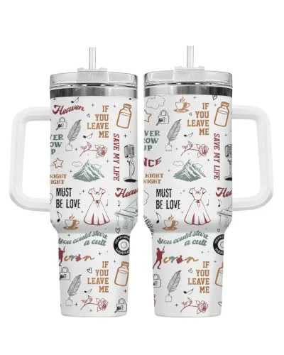 Natural Tumbler 40oz with Handle Lid and Straw Flexible