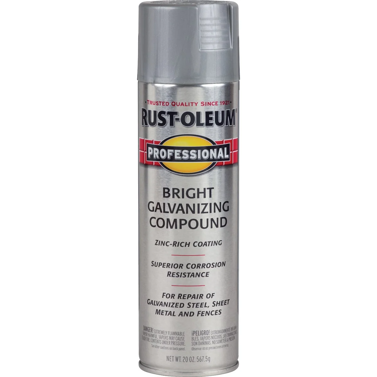 Solid Rust-Oleum Professional 20 Oz. Flat Galvanizing Compound Spray Paint Bright Galvanized Crafted