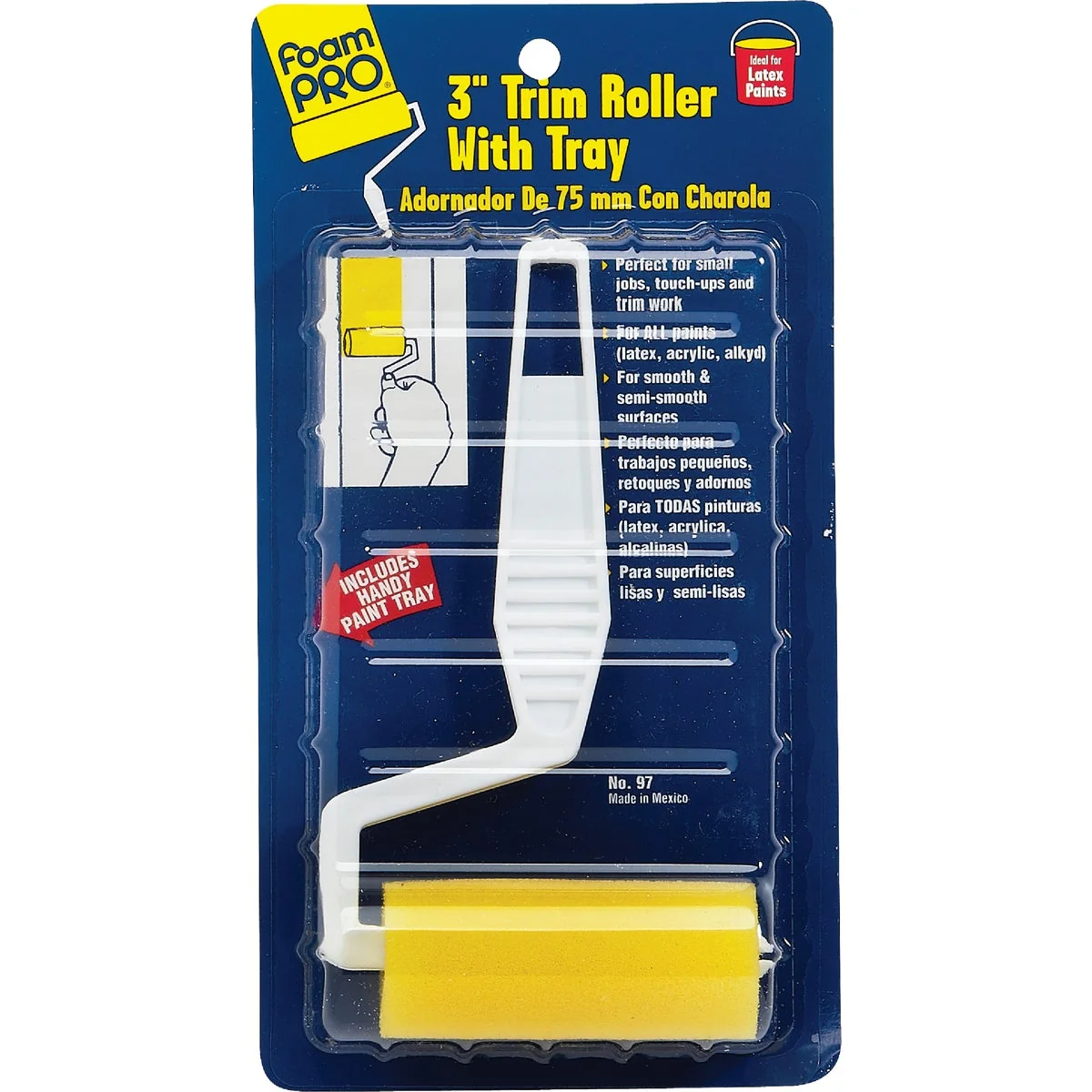 Secure FoamPro 3 In. x Foam Smooth To Semi-Smooth Trim Roller Kit Selected