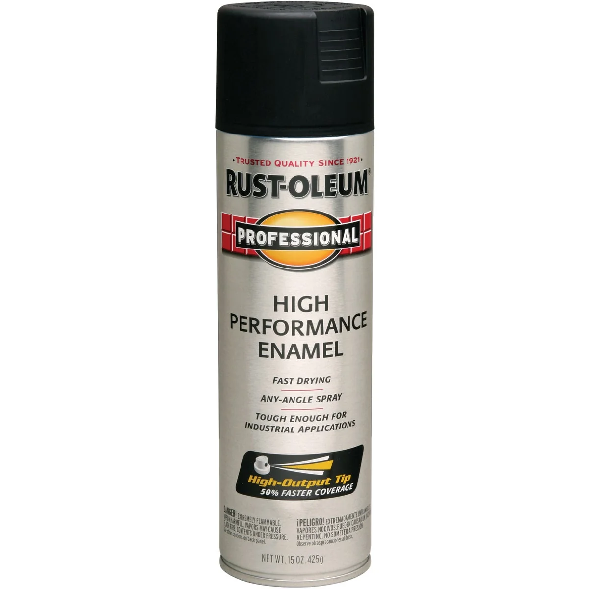 Rust-Oleum Professional Fast Dry 15 Oz. Flat High Performance Enamel Spray Paint Black Easy-to-Use