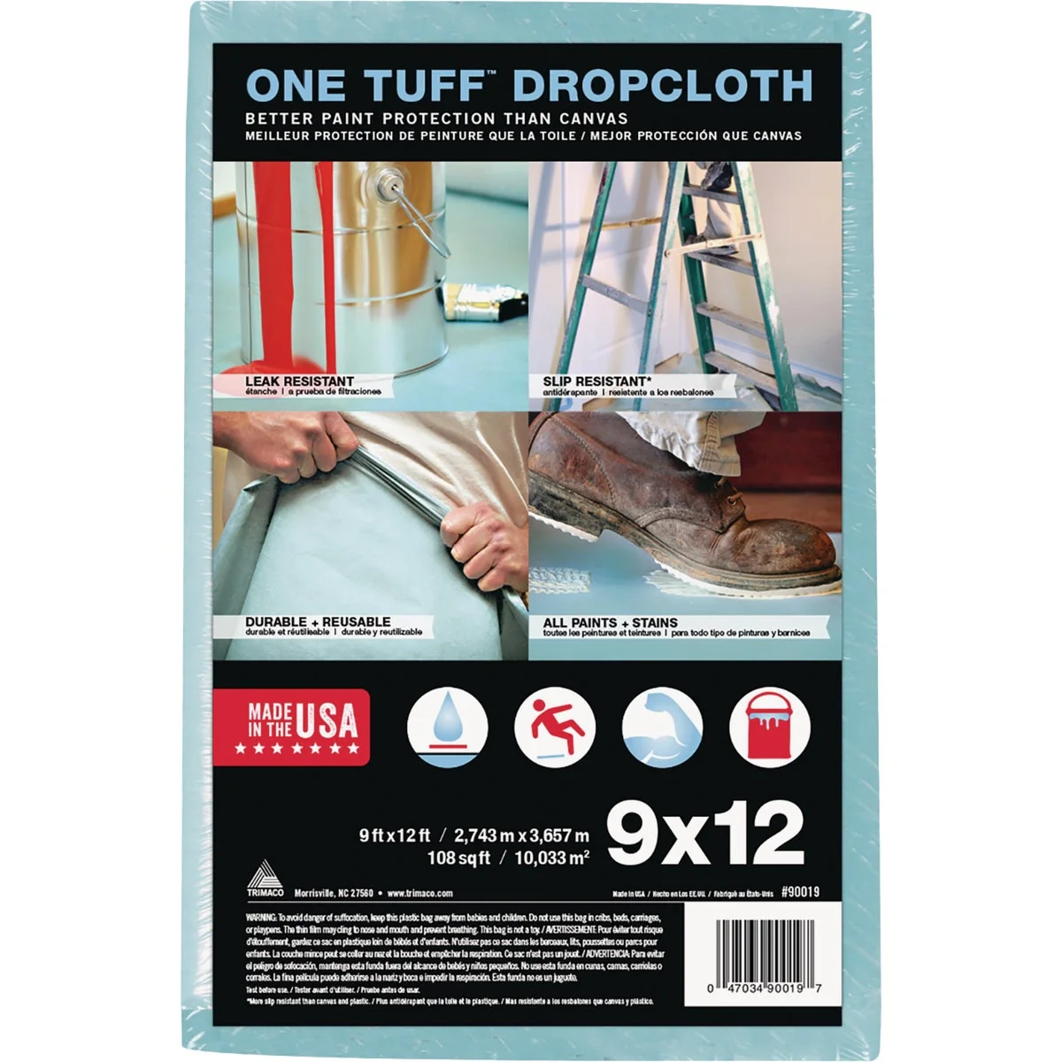 Traditional Trimaco One Tuff Cloth 9 Ft. x 12 Ft. Heavy-Duty Drop Cloth Trusted