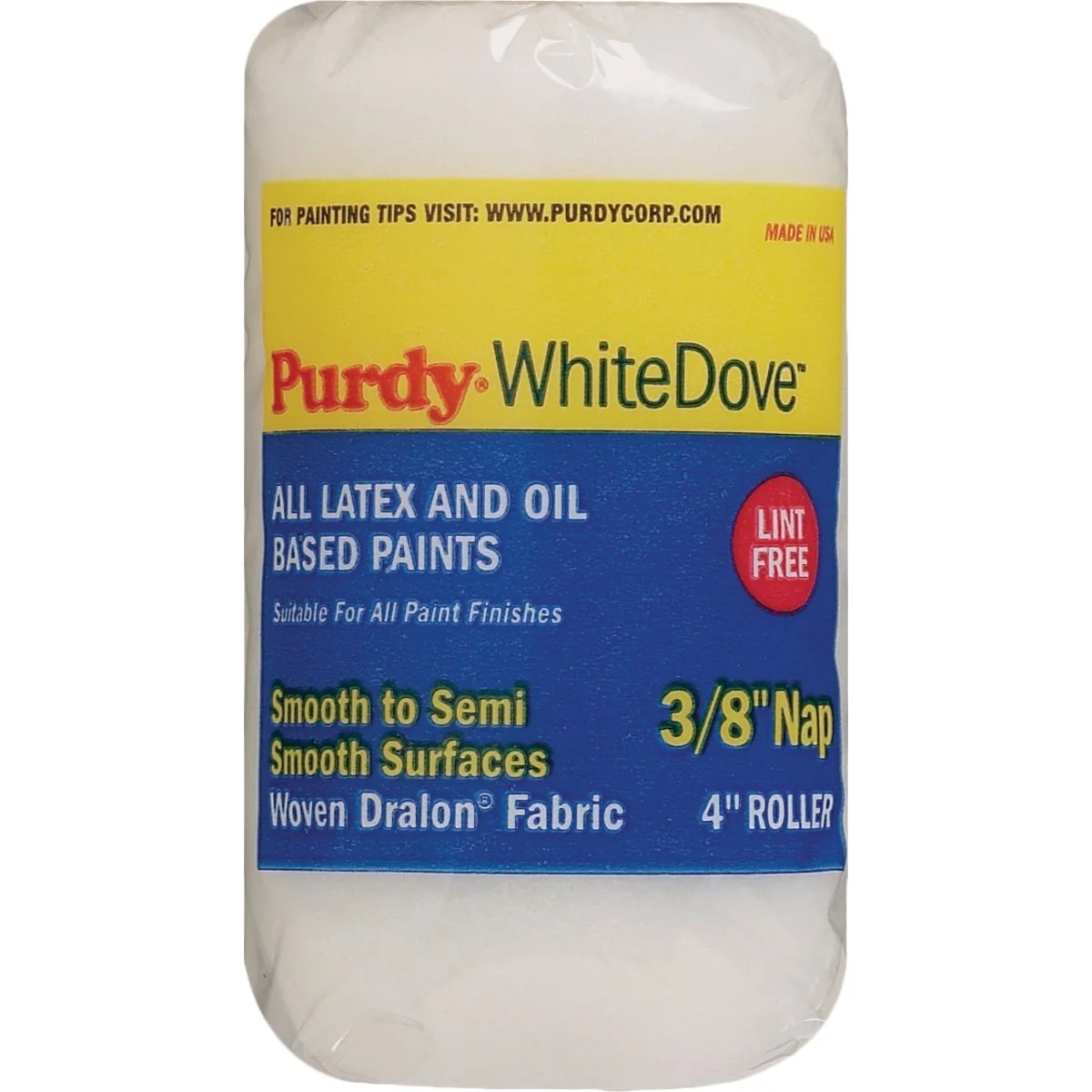 Practical Purdy White Dove 4 In. x 3 8 In. Woven Fabric Roller Cover Superior