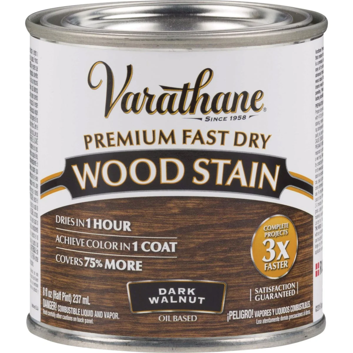 Superior Varathane Fast Dry Dark Walnut Urethane Modified Alkyd Interior Wood Stain 1 2 Pt. Practical