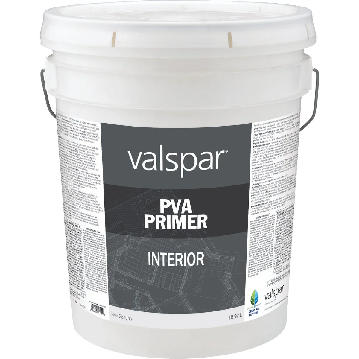 Healthy Valspar PVA Interior Latex Drywall Primer White 5 Gal. Soft