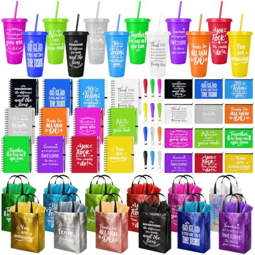 Casual 12 Sets Employee Appreciation Gifts Bulk 24 oz Inspirational Straw Cups 84 Count High-Quality