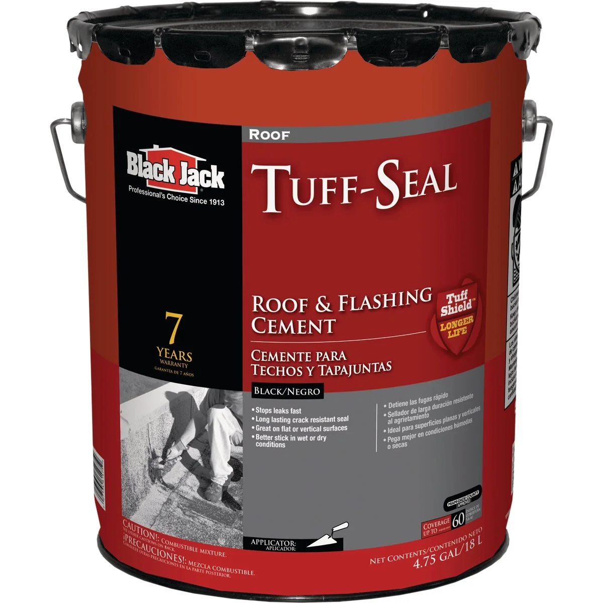 Elegant Black Jack Tuff-Seal 5 Gal. Roof Cement Flashing Sealant High-End