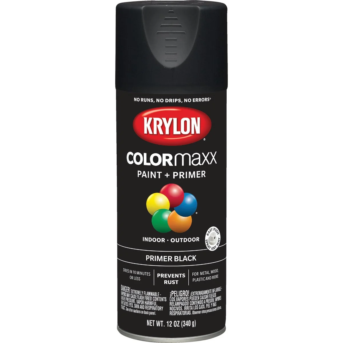 Stylish Krylon ColorMaxx Black 12 Oz. All-Purpose Spray Paint Primer Fine Crafted