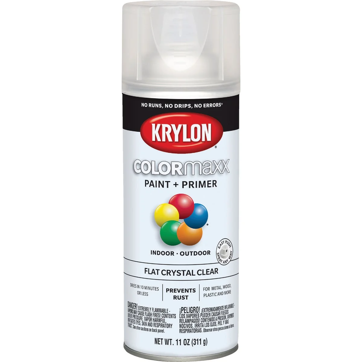 Artisan Krylon ColorMaxx 11 Oz. Flat Paint Primer Spray Paint Crystal Clear Recyclable
