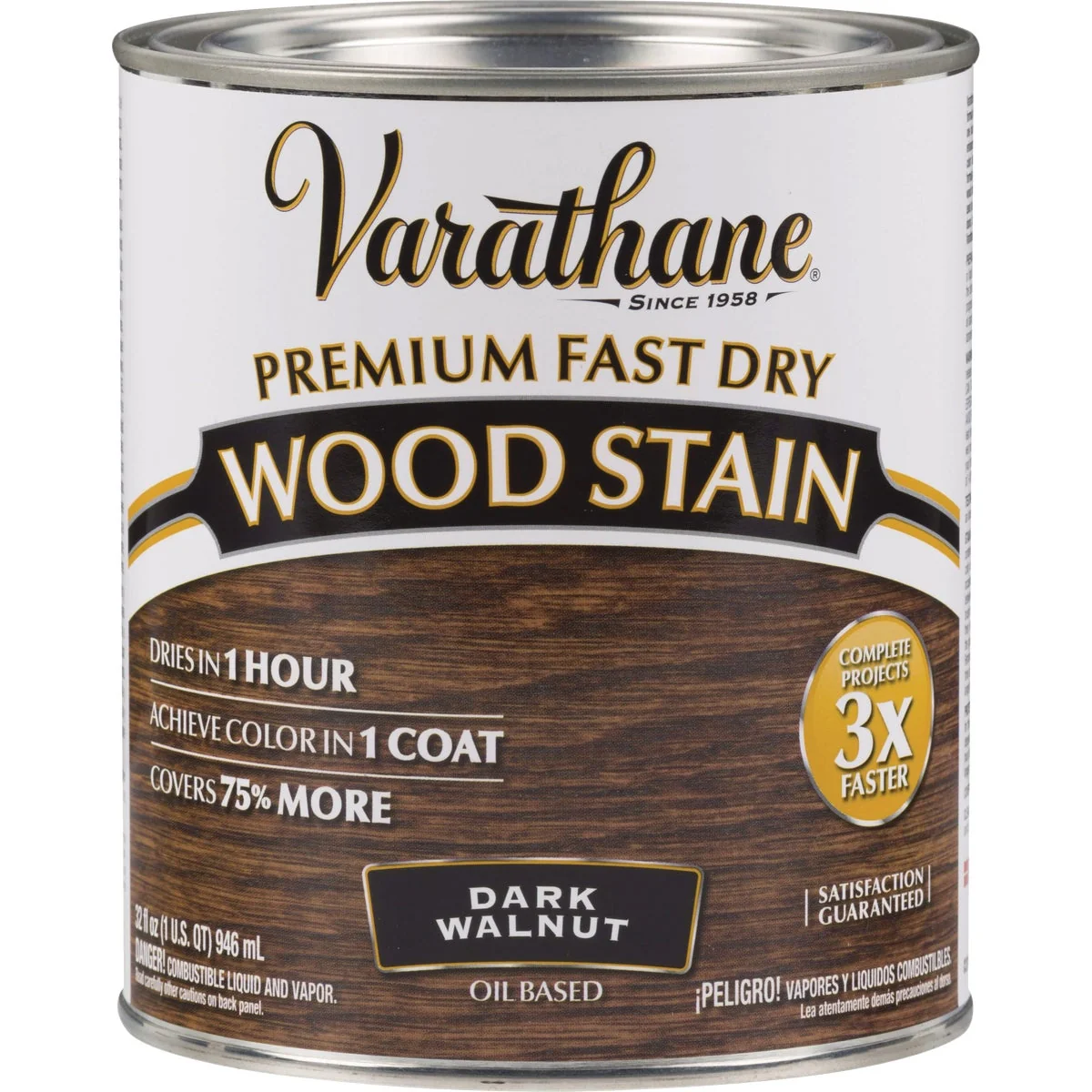 Unique Varathane Fast Dry Dark Walnut Urethane Modified Alkyd Interior Wood Stain 1 Qt. Enhanced